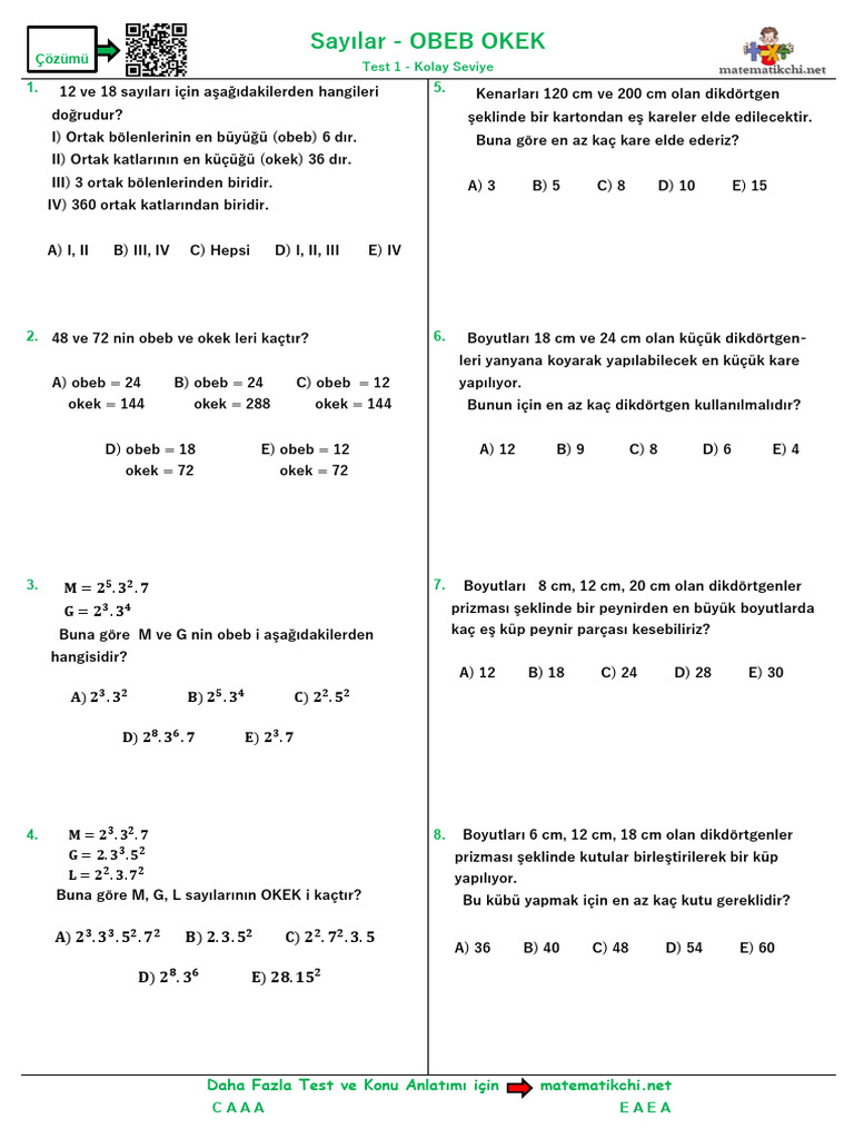 OBEB OKEK Test 1 K | PDF
