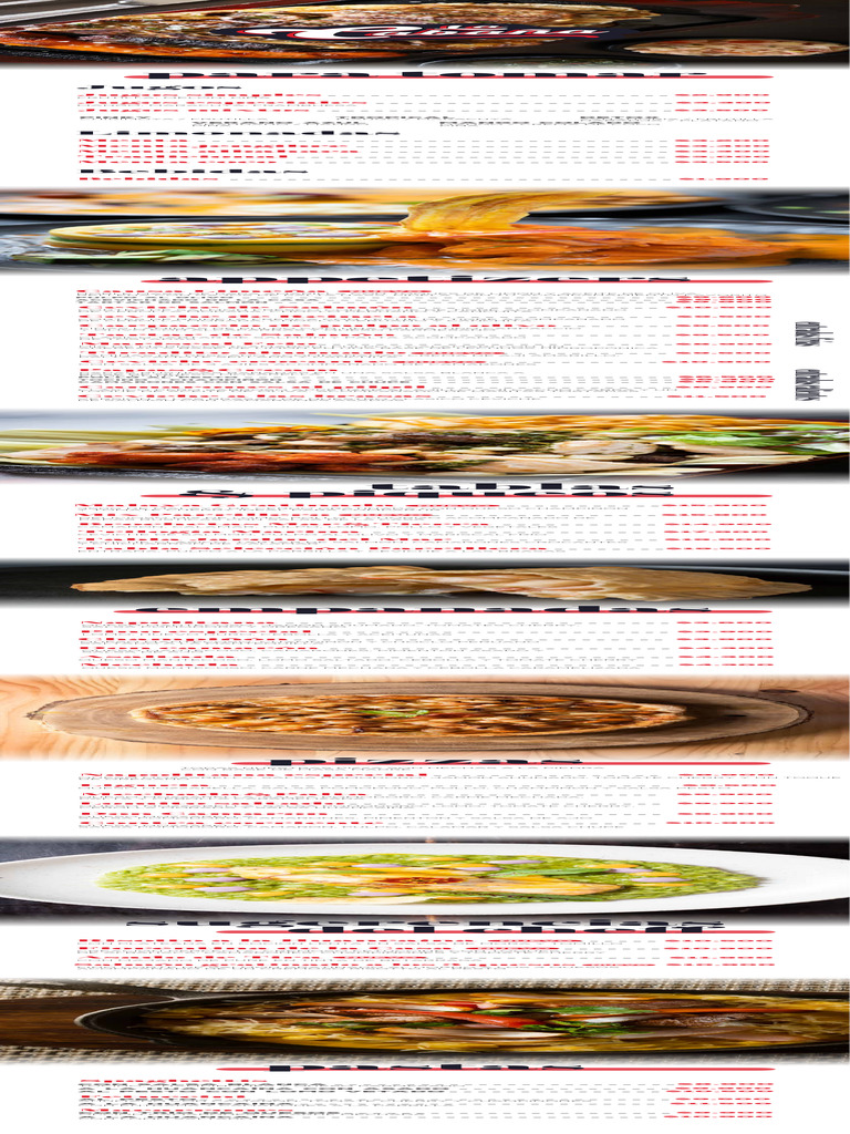 Formato de Menú | PDF | pesto | Mariscos