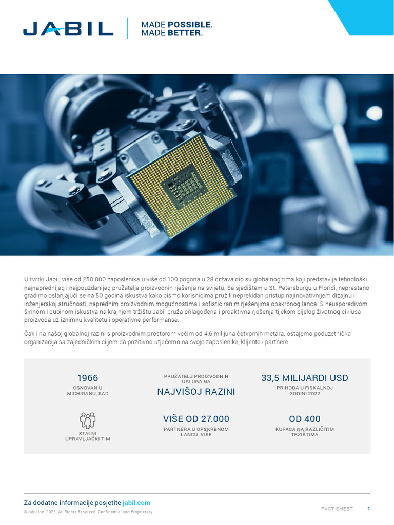 FY23 - Jabil Overview - FS - Croatian - DIGITAL - 01 | PDF | Publicly ...