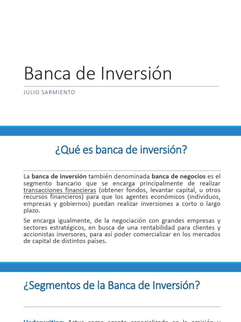 Banca de Inversion | PDF