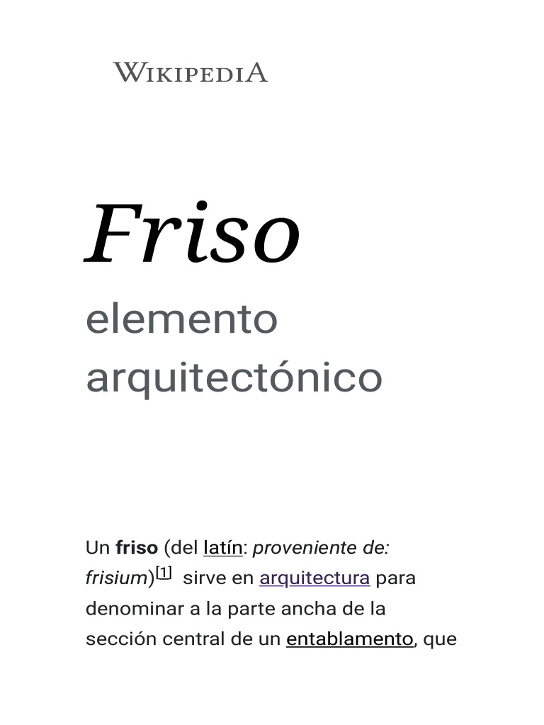Friso: Elemento Clave en Arquitectura | PDF