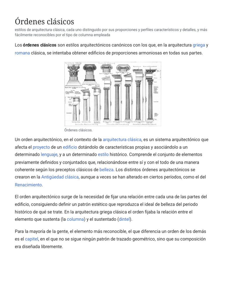 Órdenes Clásicos | PDF | Diseño arquitectonico | Arquitectura