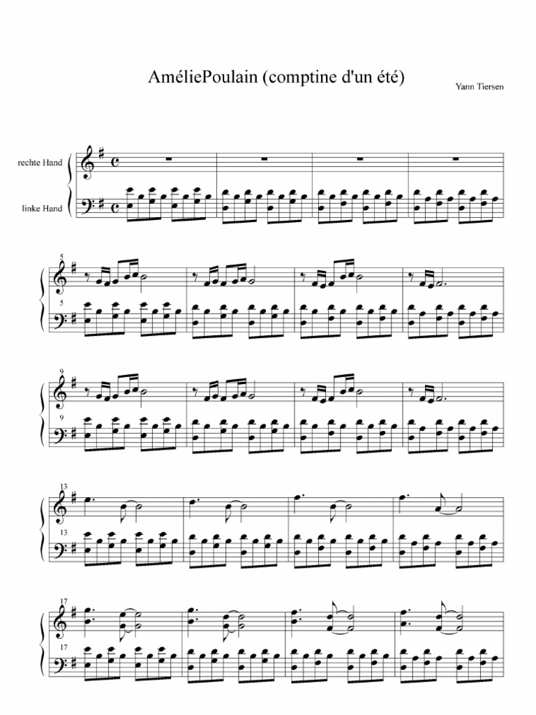 Yann Tiersen Comptine D Un Autre été La Démarche