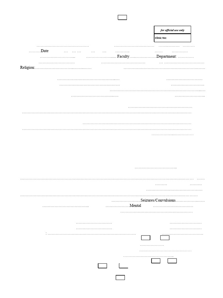 Student - Entrance - Medical - Form (Current Adjusted) 11 | PDF