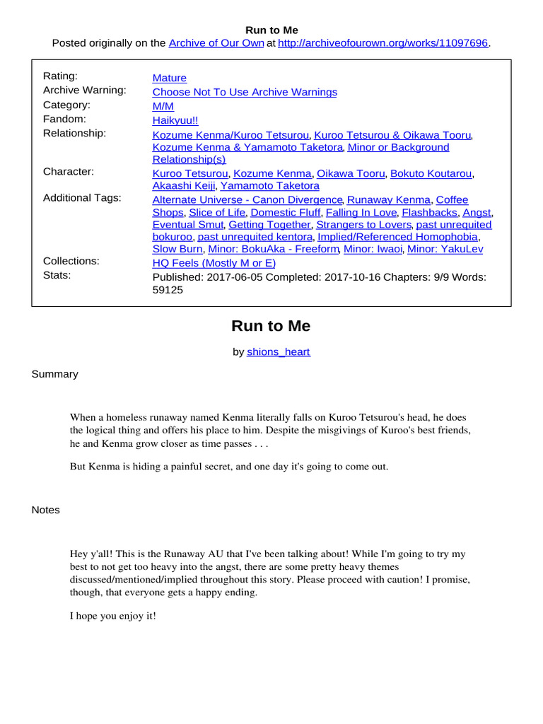 Run To Me | PDF