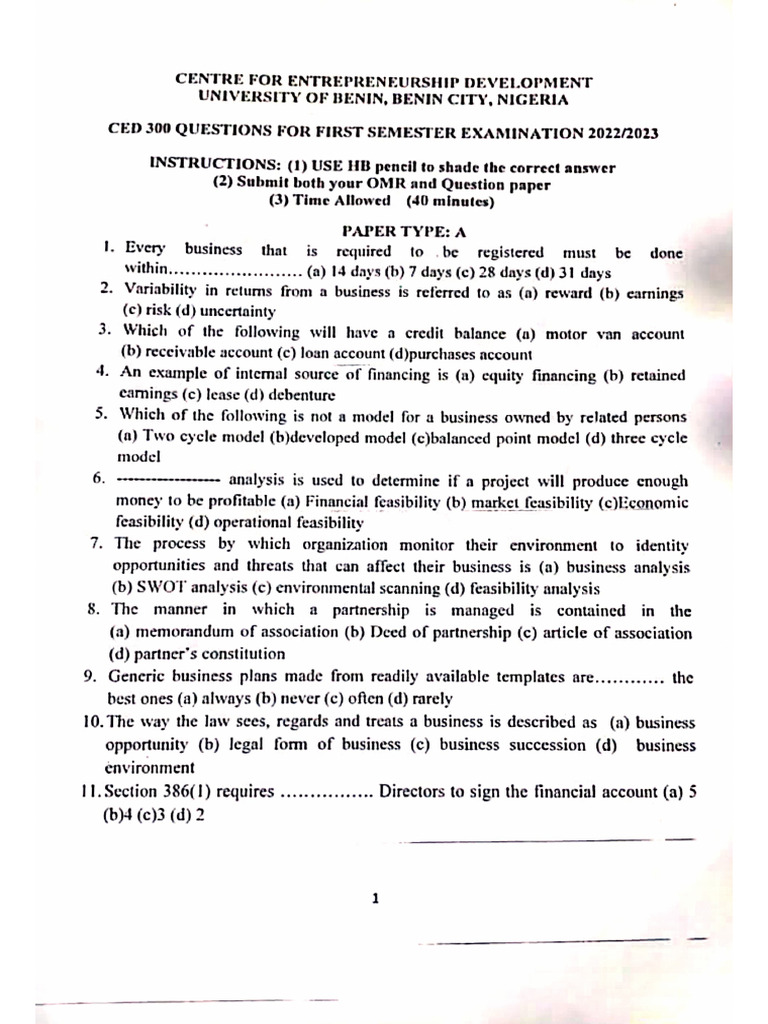 Ced Past Questions | PDF