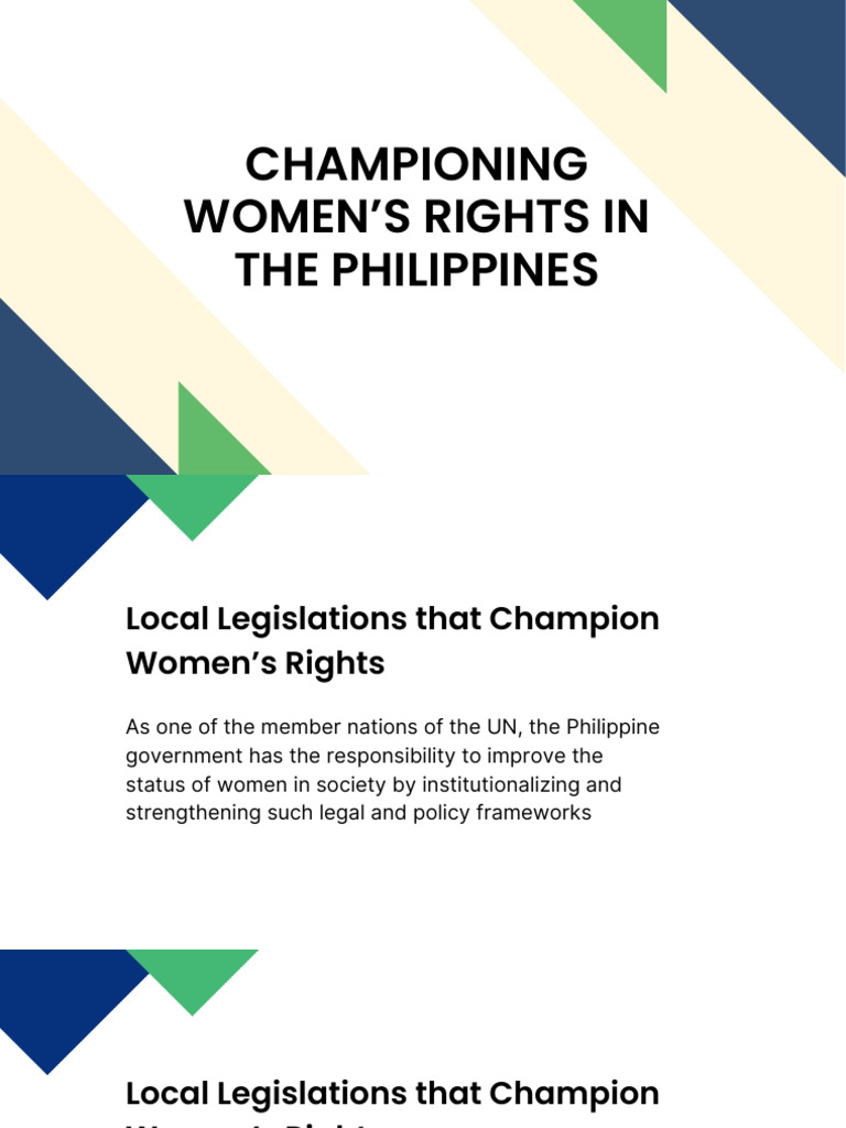 Championing Womens Rights in The Philippines | PDF | Politics | Gender ...