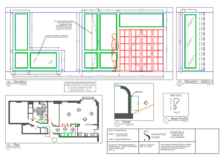 104QC-01-WP-01 - Wall Panelling Drawings | PDF