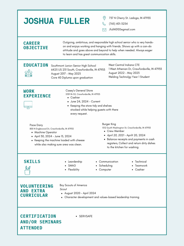 Joshua fuller resume pdf