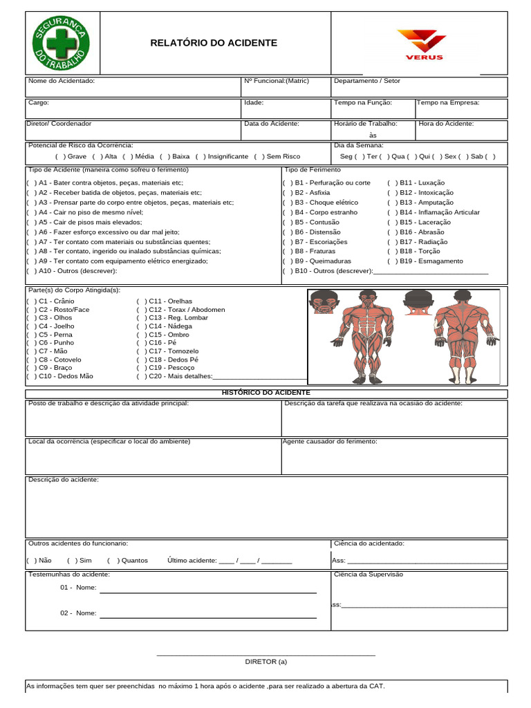 Relatório De Acidente Verus Pdf