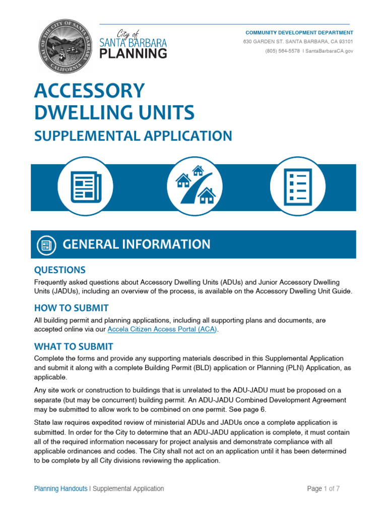 1-Accessory Dwelling Unit Supplemental Application | PDF