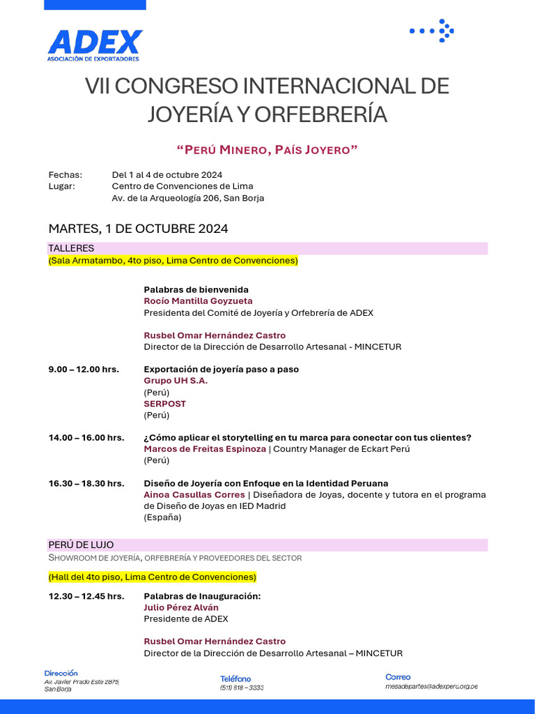 Programa Vii Congreso Internacional de Joyería y Orfebrería | PDF