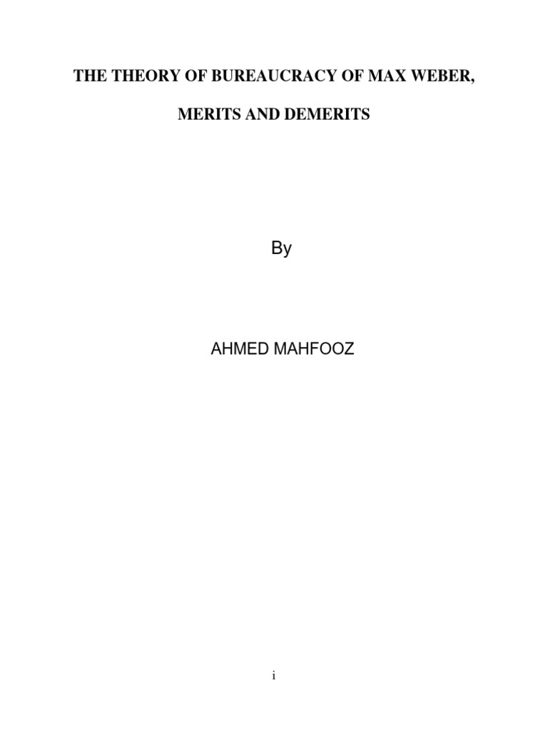 The Theory of Bureaucracy of Max Weber M | PDF