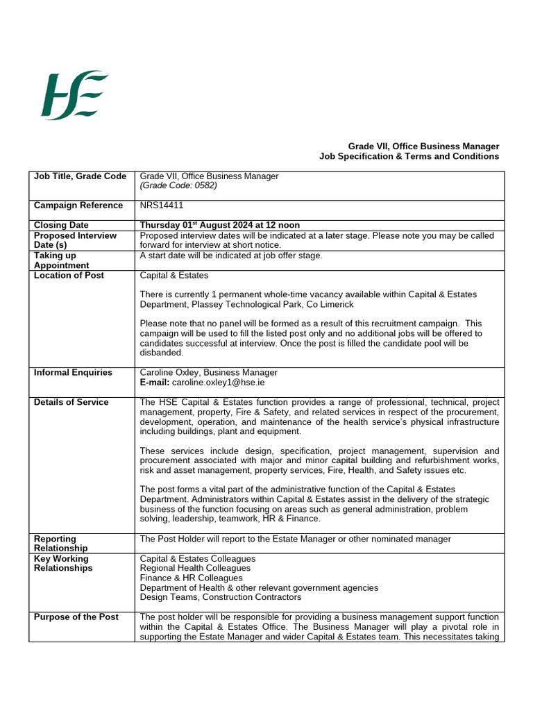 Nrs14411 Job Specification | PDF