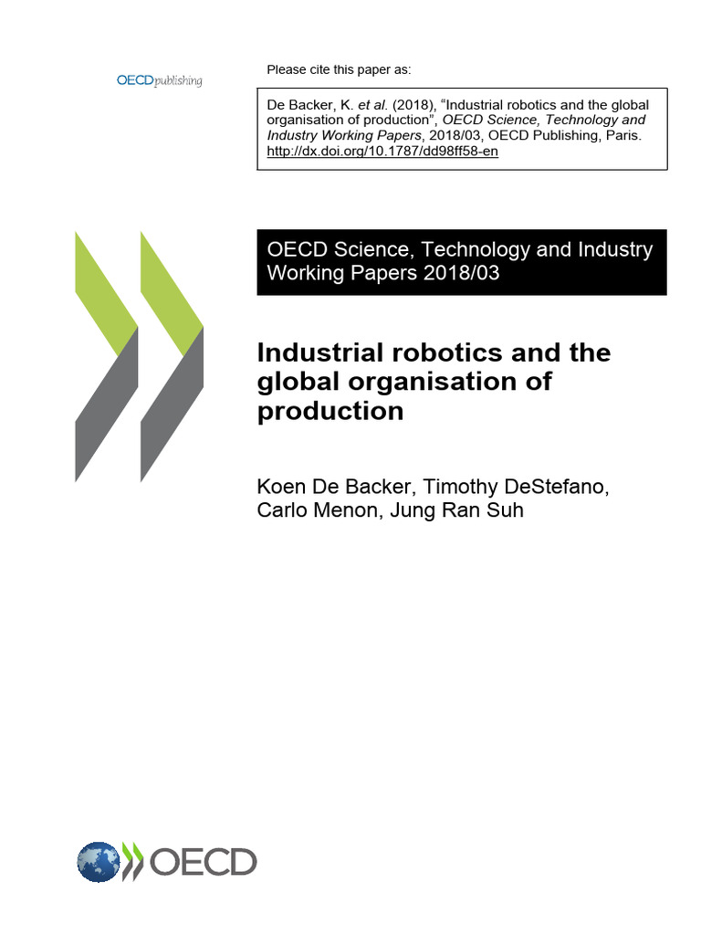 Oecd Industrial Robotics And The Global Organisation Of Production Pdf