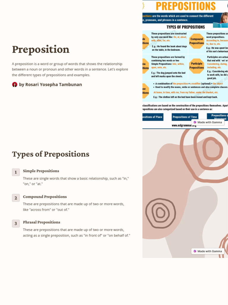 Preposition | PDF