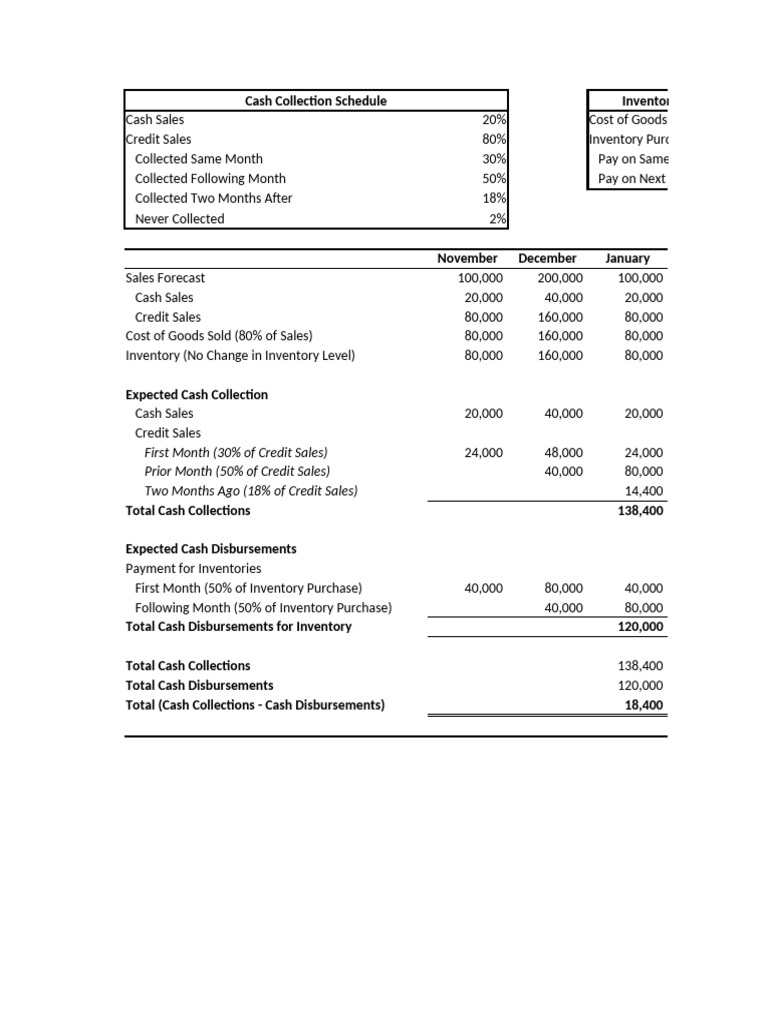 Timmins Cash Budget | PDF
