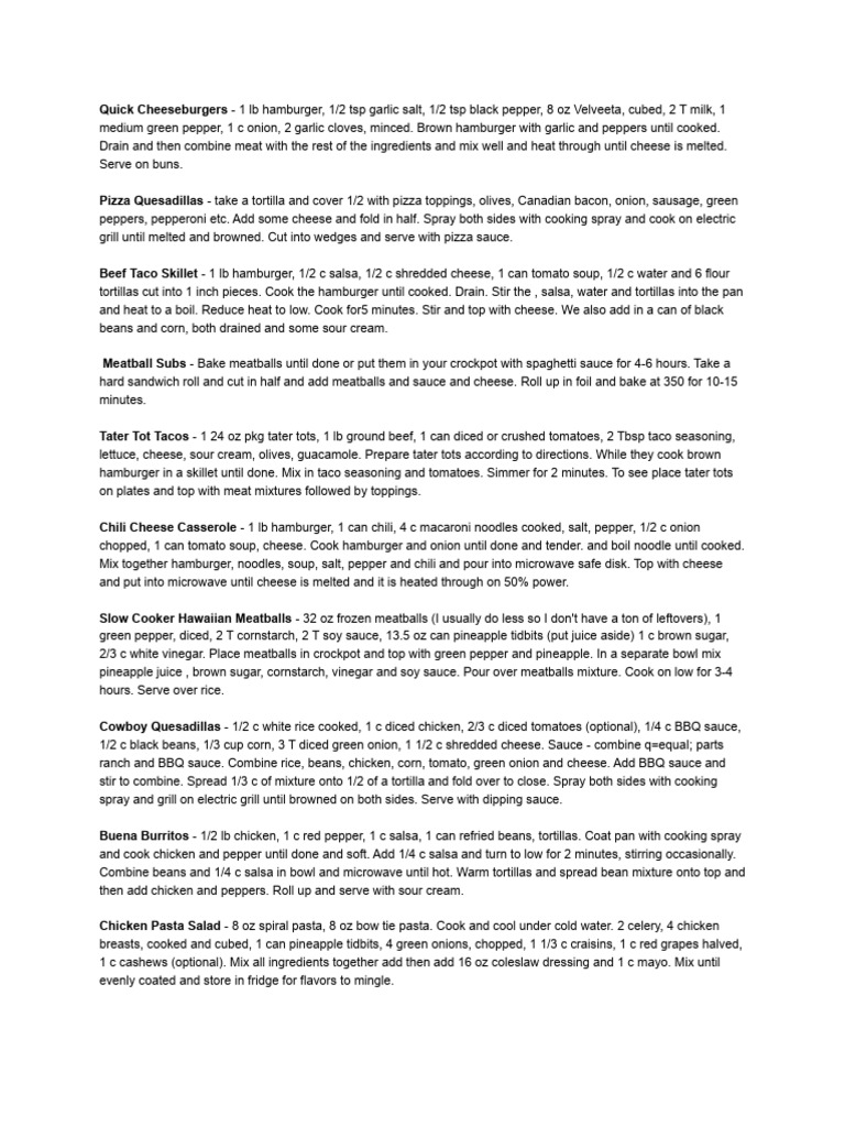 Dinner ideas pdf pdf