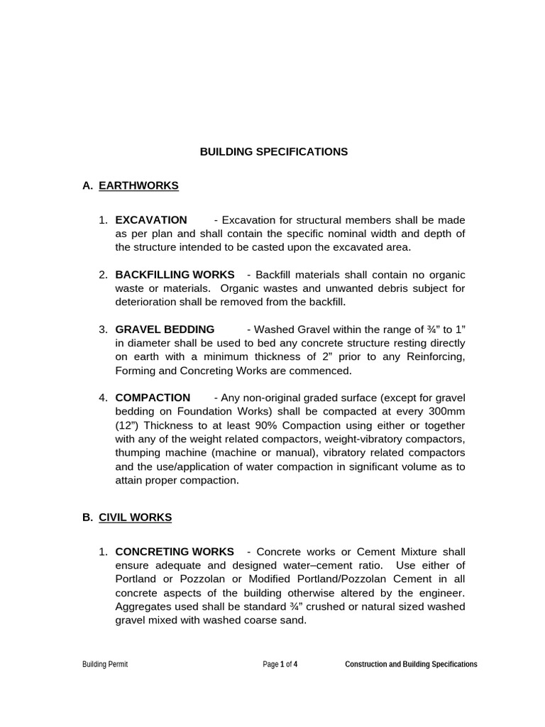 Construction Specifications Overview | PDF | Concrete | Door