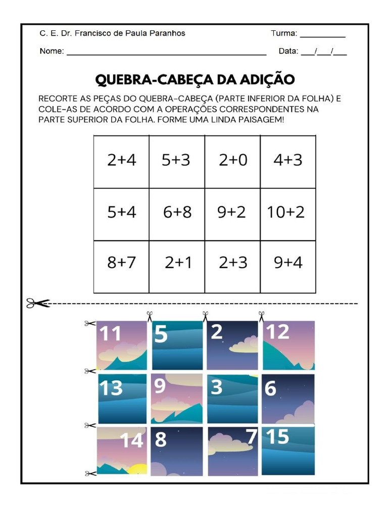 Quebra Cabeça Soma | PDF