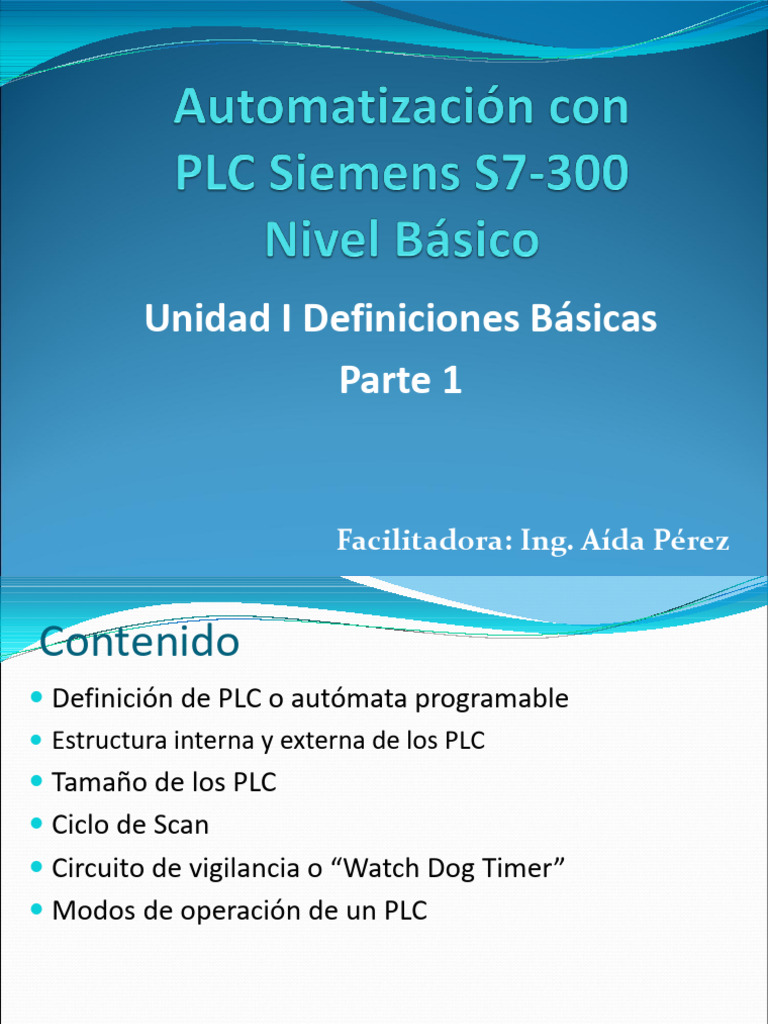 Clase1PLC1 Definiciones Basicas Parte1 | PDF | Controlador lógico ...