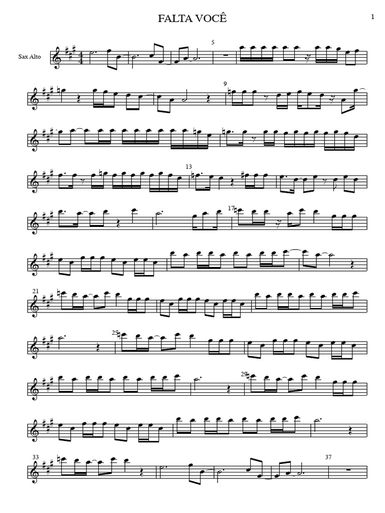 Falta Voce Part Sax Alto Pdf