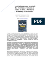 O lento aprendizado da nossa sociedade no caso das denúncias levantadas e documentadas no livro A Privataria Tucana