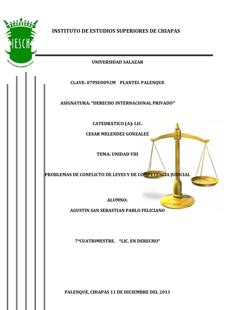Derecho Internacional Privado Problemas de Conflicto de