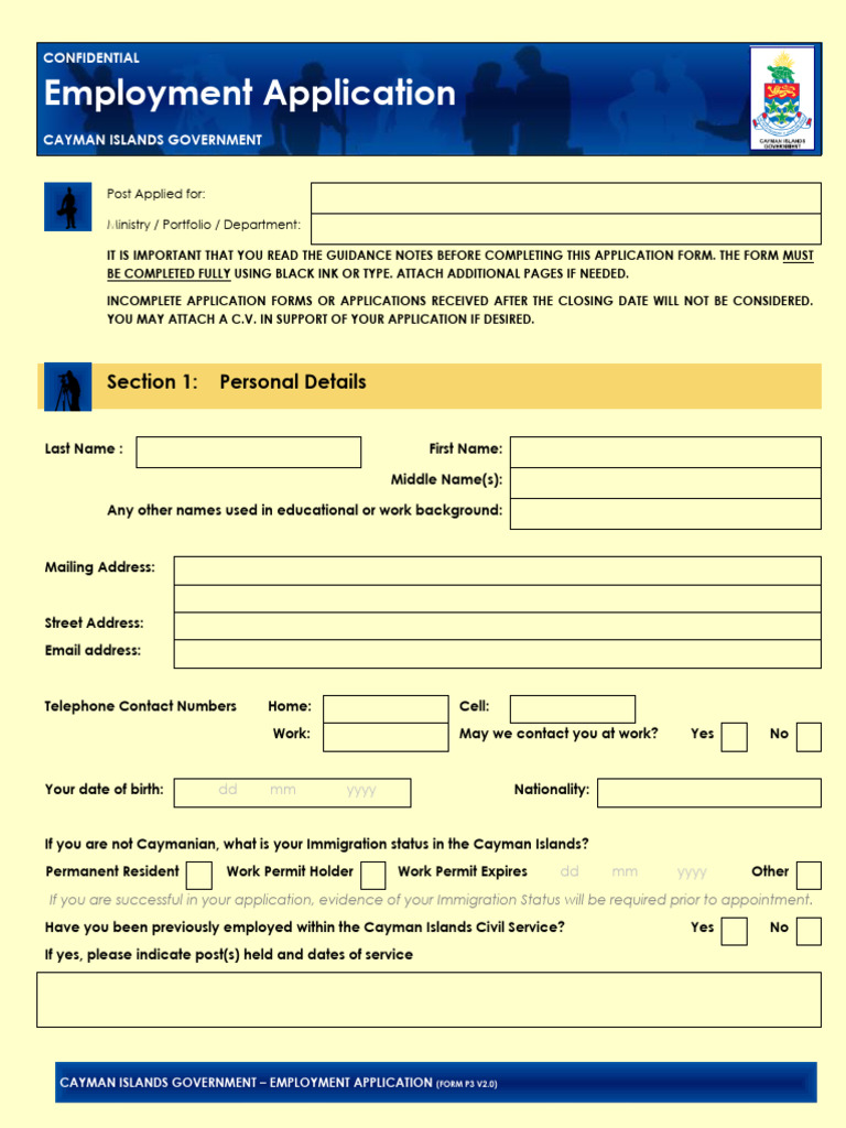 Standard Employment Job Application Form | PDF