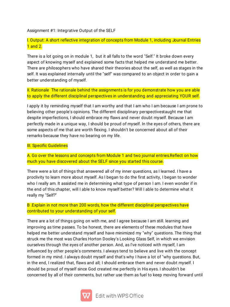 Assignment #1 - WPS Office | PDF