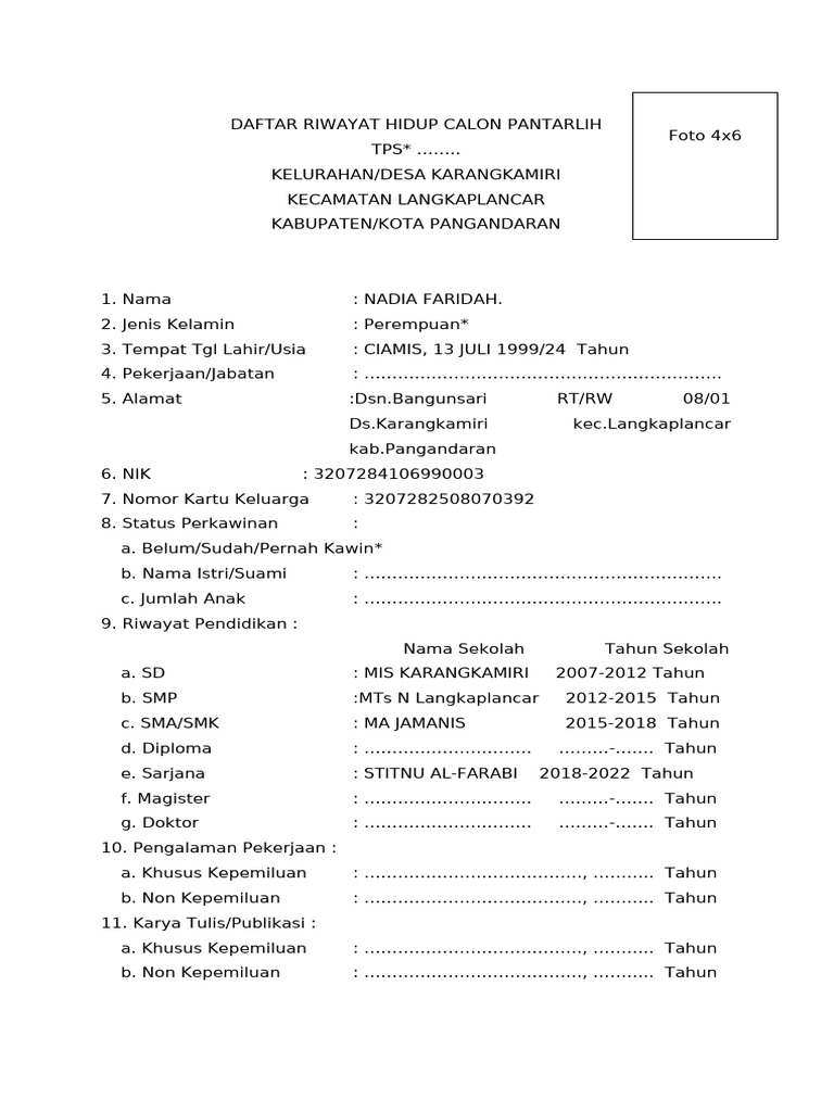 DRH Pantarlih | PDF