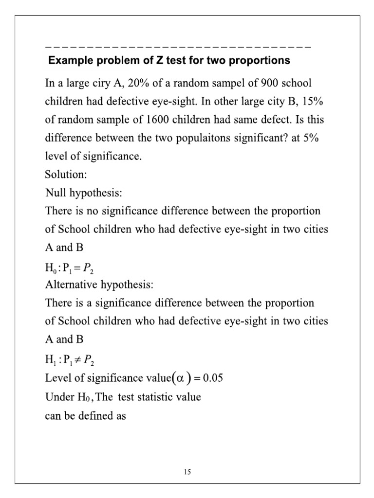 Example problems of all the tests pdf