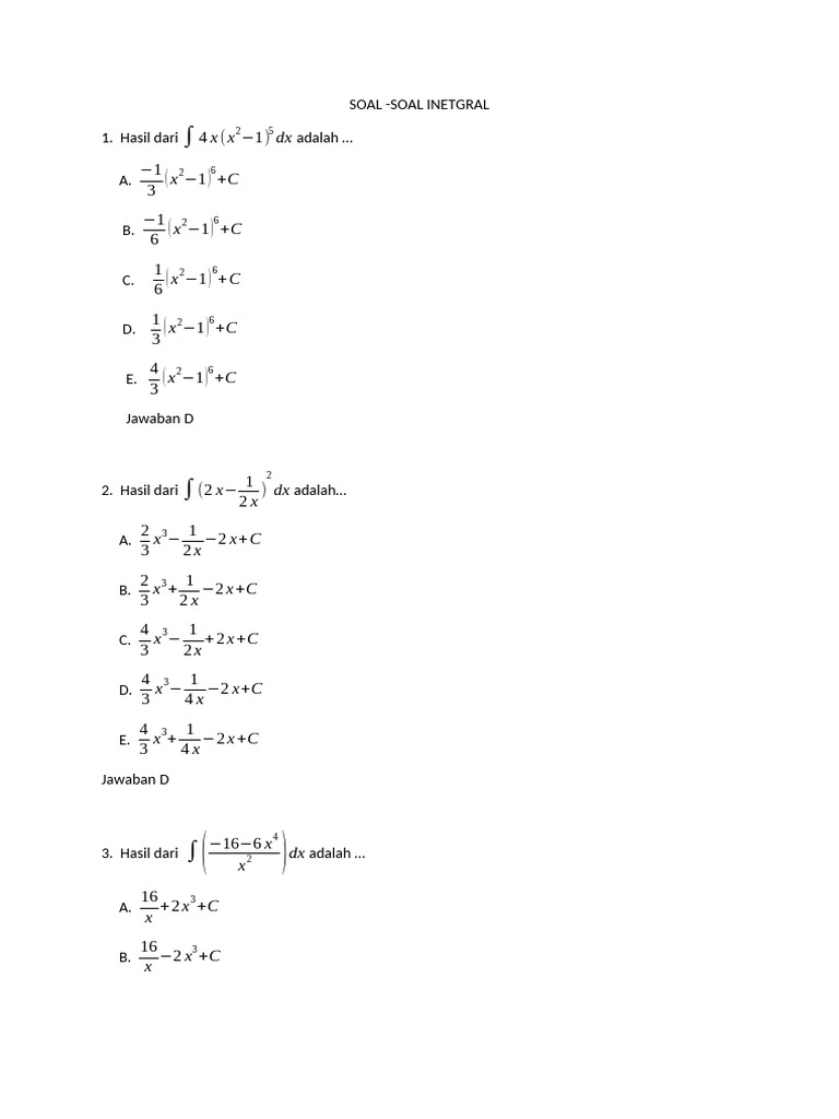 Soal Integral | PDF