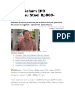 IPO - Harga Saham IPO Krakatau Steel Rp800