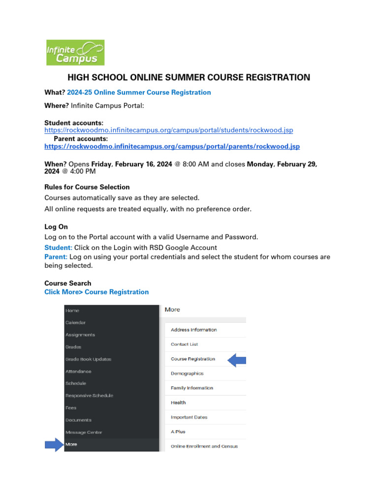 24-25 HS Summer Course Registration How-To | PDF
