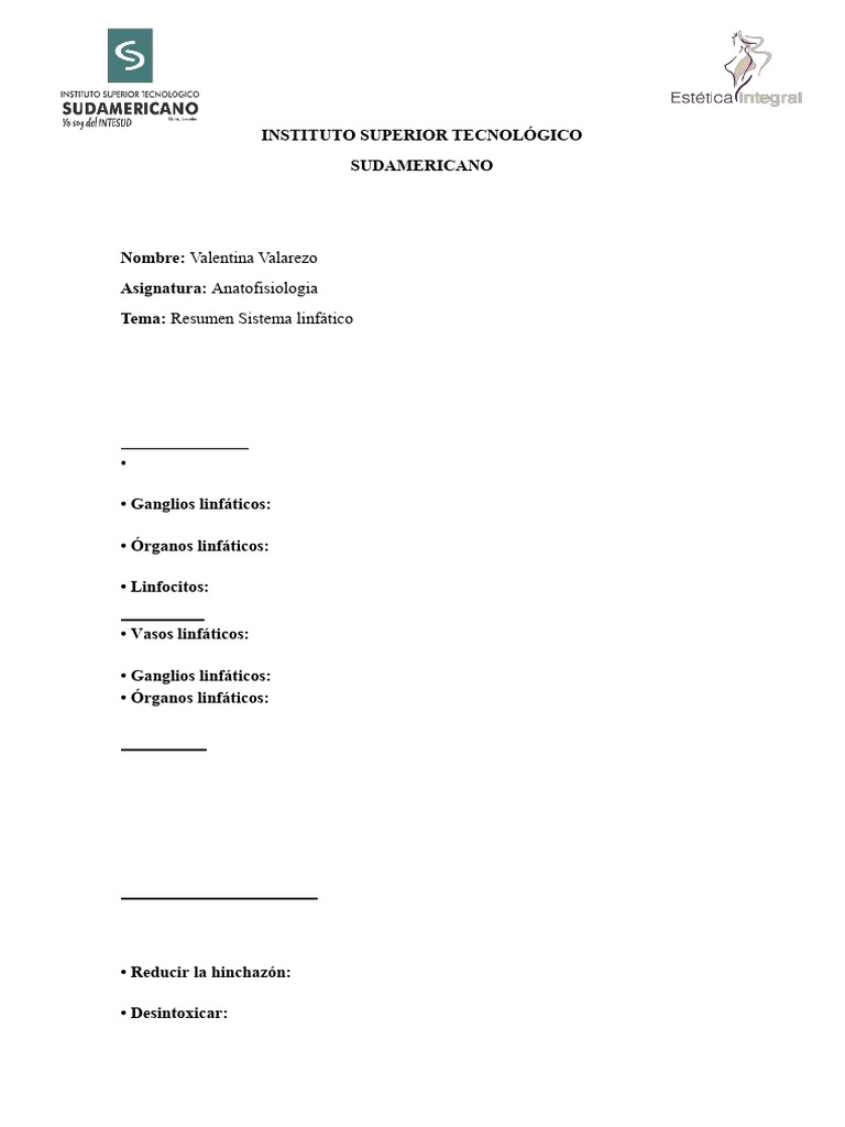Tarea 8 Resumen Del Sistema Linfatico - 1727334098