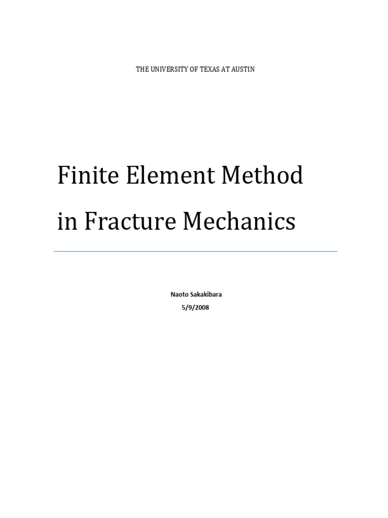 Finite Element Method in Fracture Mechanics | PDF