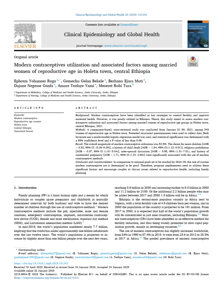 Clinical Epidemiology and Global Health | PDF