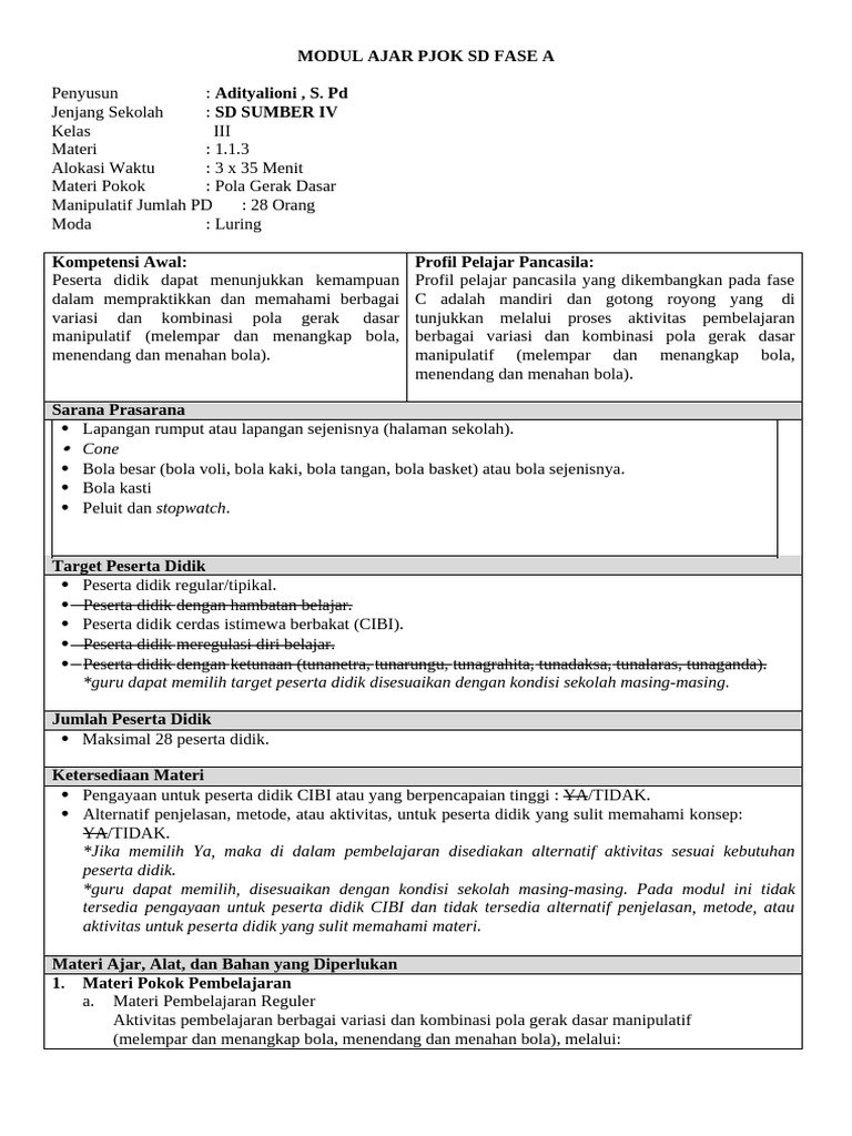 Modul Ajar Kelas 3 Pdf
