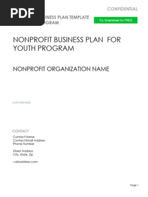 IC Nonprofit Business Plan Template for Youth Program 10928 PDF