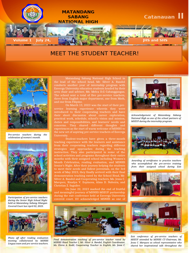 Accomplishment Report Internship Newsletter | PDF