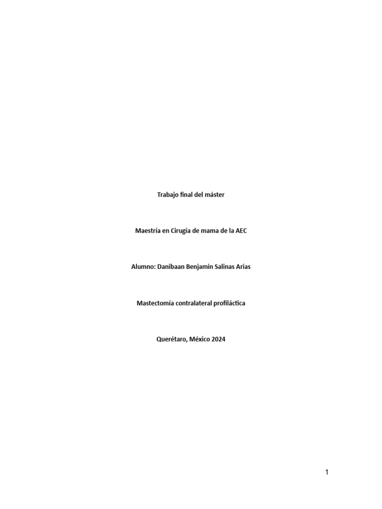 Indicaciones para Mastectomía Contralateral PDF