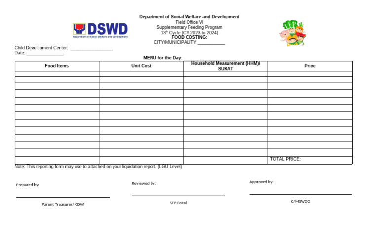 Child Development Center Form | PDF