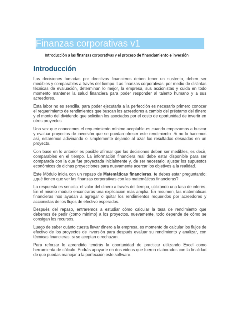 Finanzas Corporativas en UAM | PDF | Business | Crecimiento personal y ...