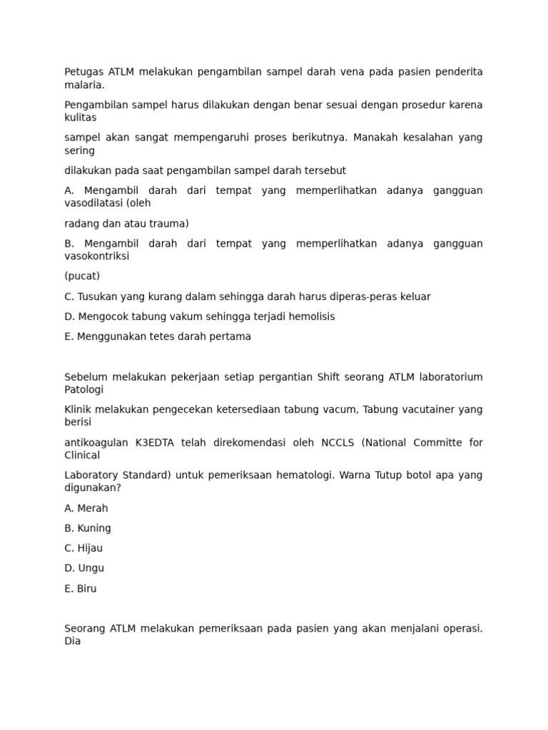Soal Seleksi Atlm | PDF
