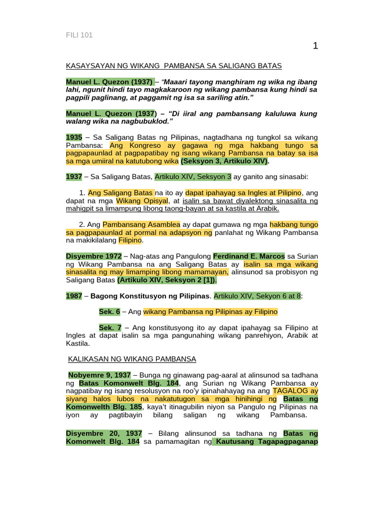 Fili 101 | PDF