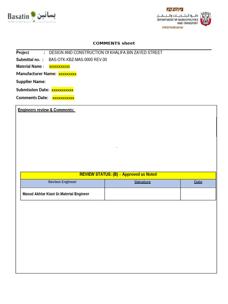 BAS OTK KBZ MAS 0000 Template | PDF