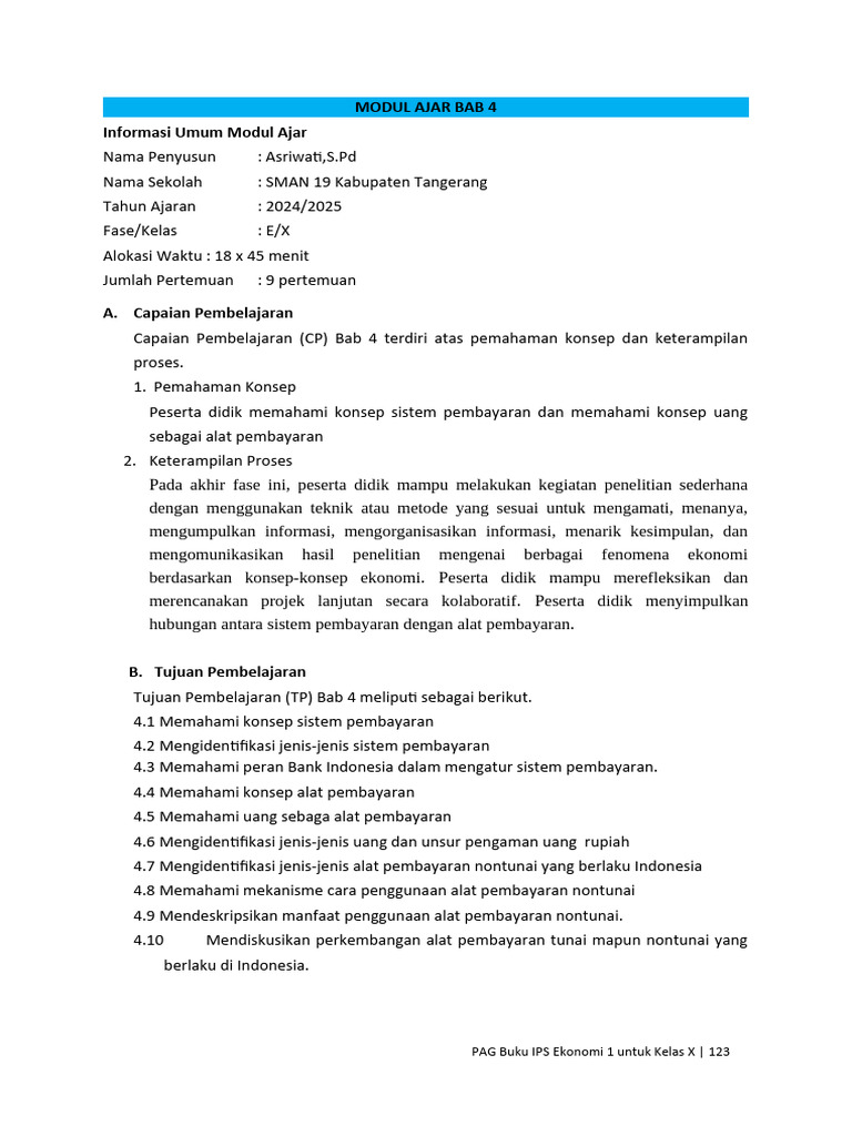 7.4 Modul Ajar Bab 4 | PDF