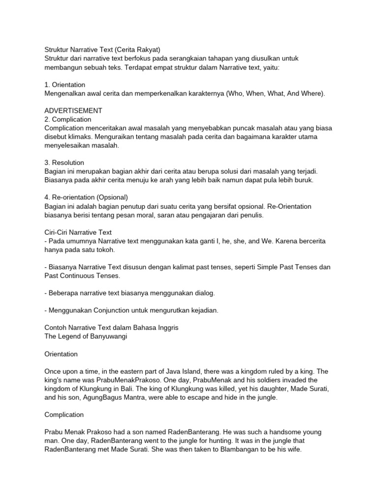 Struktur Narrative Text | PDF