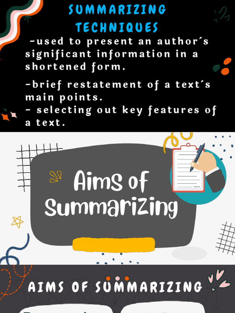 SC Lesson 3 Summarizing Techniques | PDF